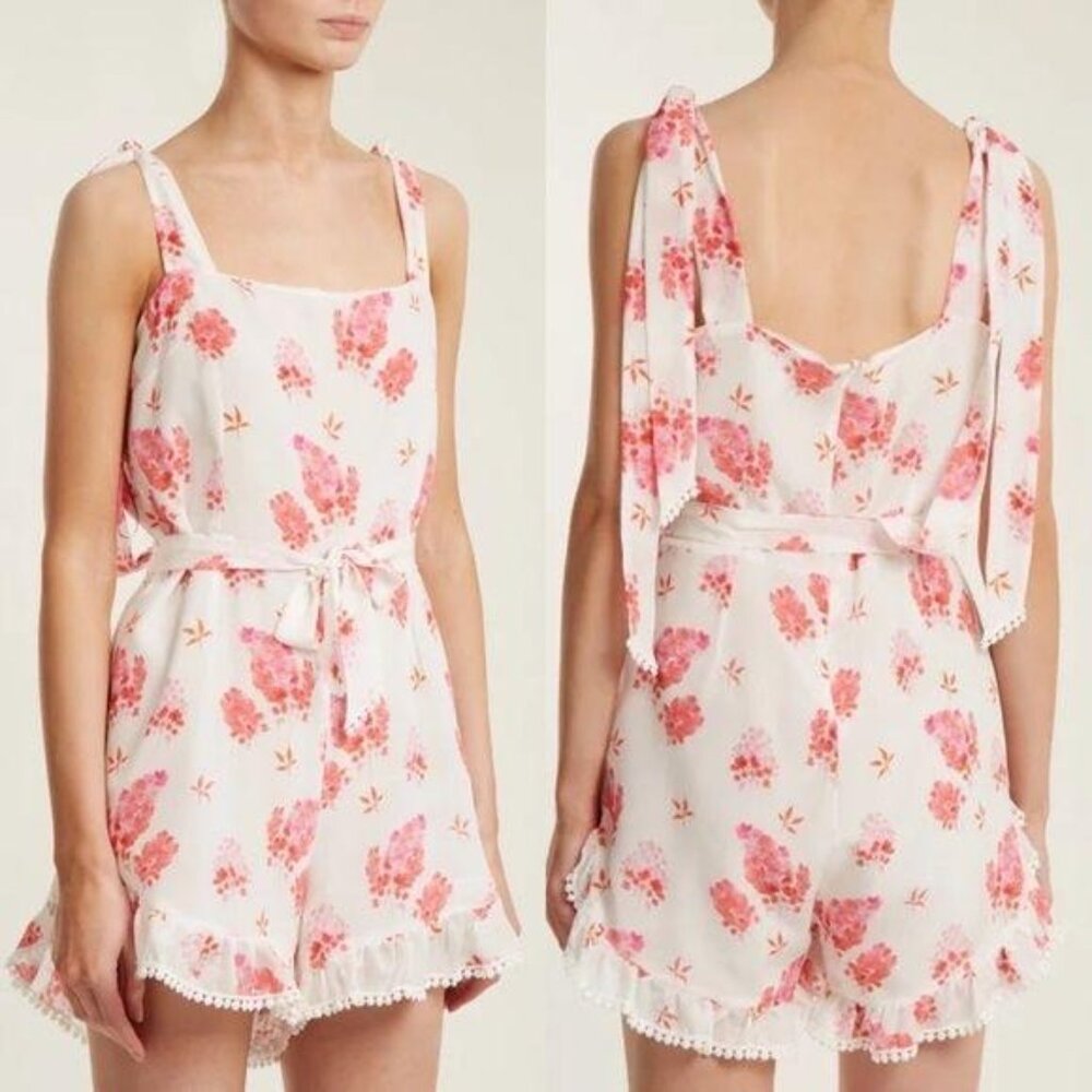 Athena Procopiou Sundown Breeze Silk Jumpsuit Romp